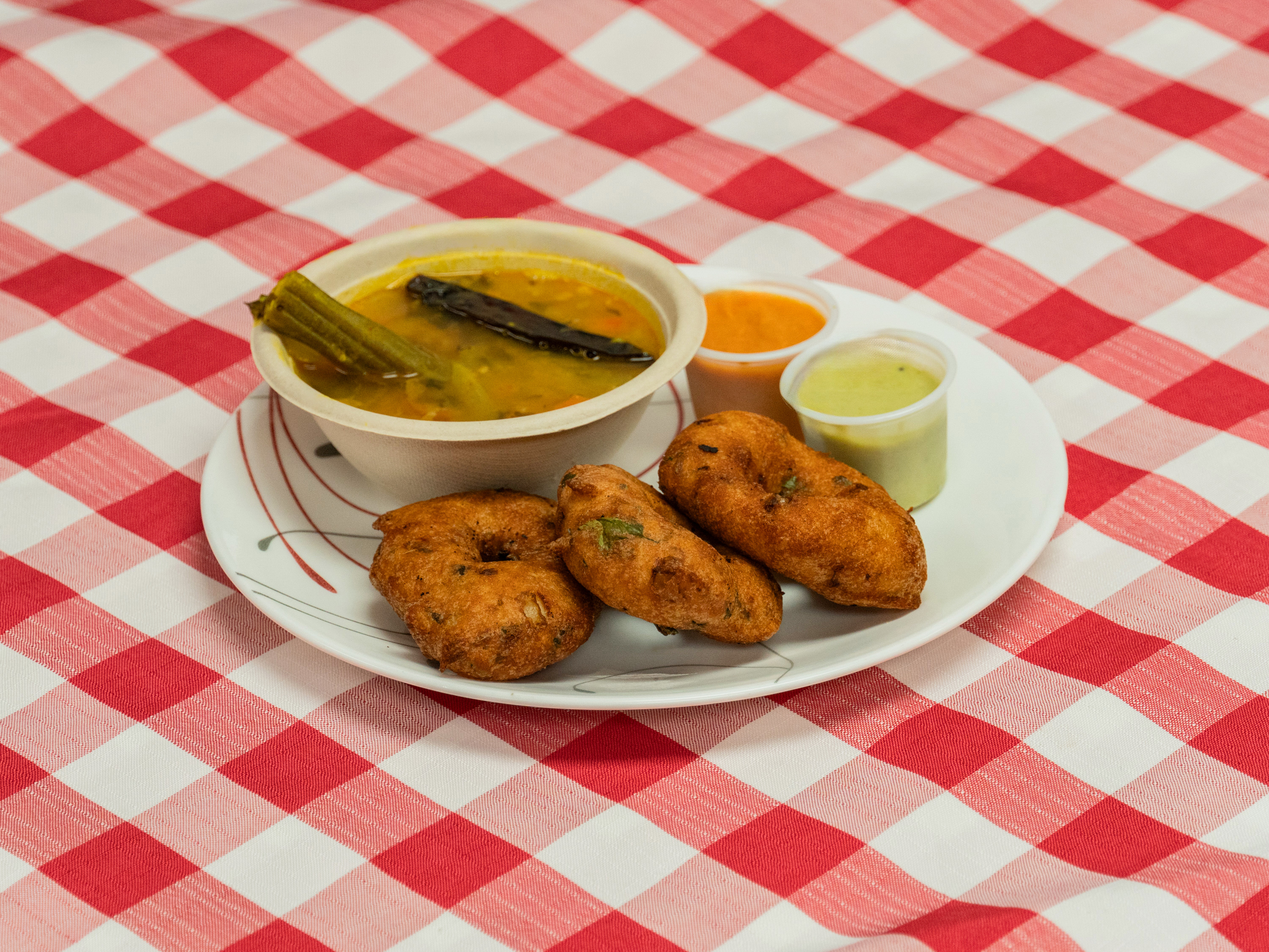 Vada with Sambar & Chutney